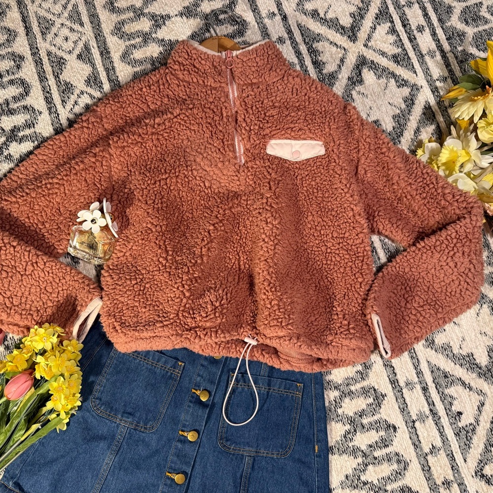 Aeropostale Rust Off-the-Shoulder Sweater